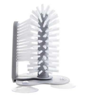 Cepillo de Limpieza con Ventosa para Vasos – Doble Cabezal, Giro 360°, PP+PVC, Ideal para Cocina