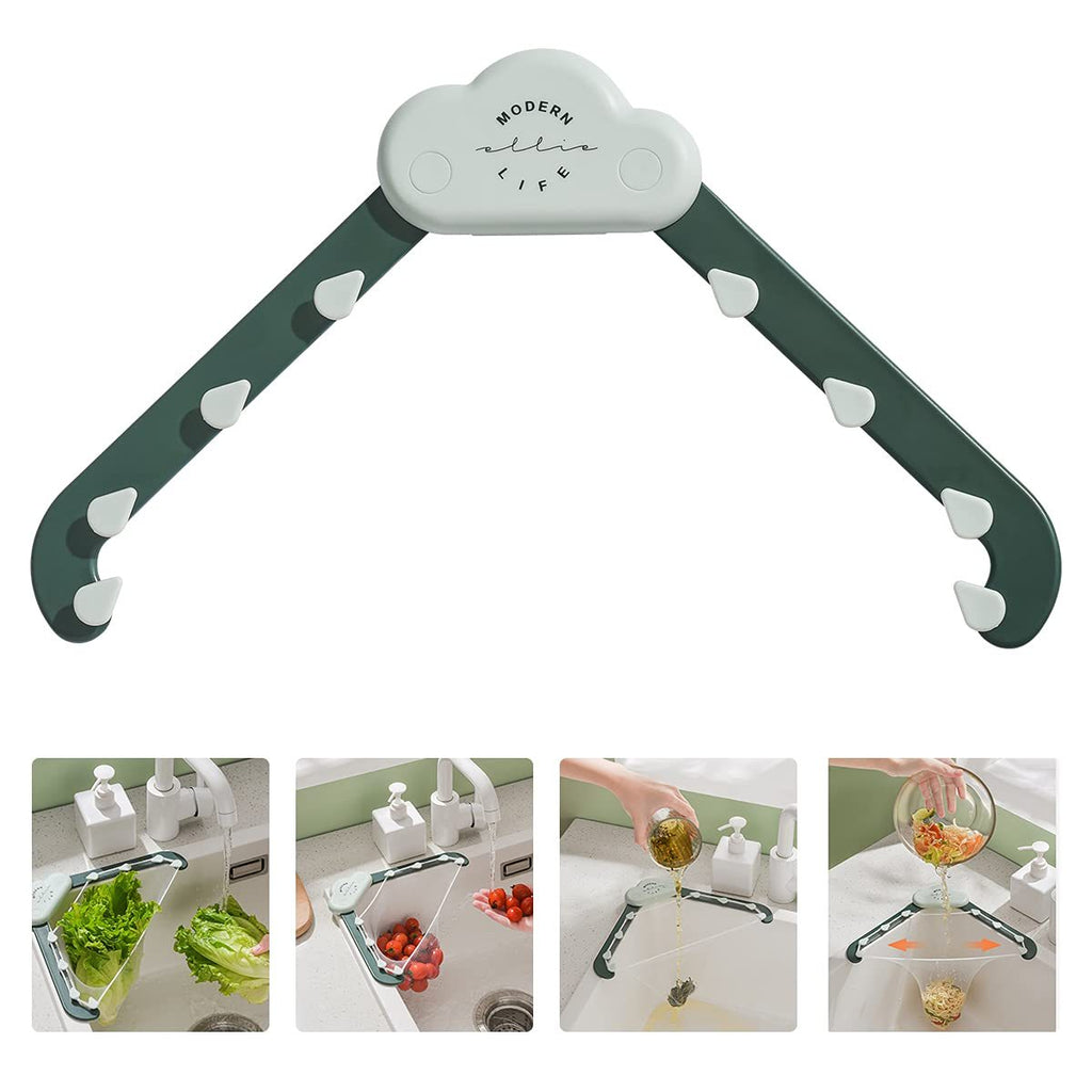 Organizador Triangular para Fregadero con Filtro y Bolsas de Malla – Ahorra Espacio, ABS Premium, Fácil Instalación