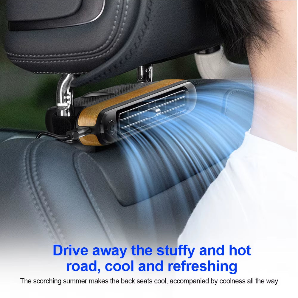 Portable Car Seat Cooling Fan Car Rear Backrest Electric Fan USB Power Supply Fan Air Conditioner Car Interior Accessories